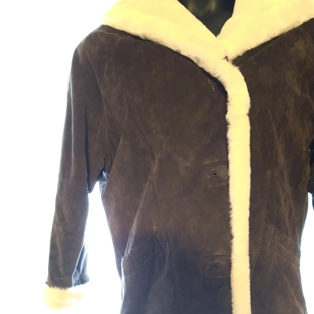 Gorgeous shearling suede winter coat EUC ❤️ - Picture 7 of 16